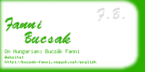 fanni bucsak business card